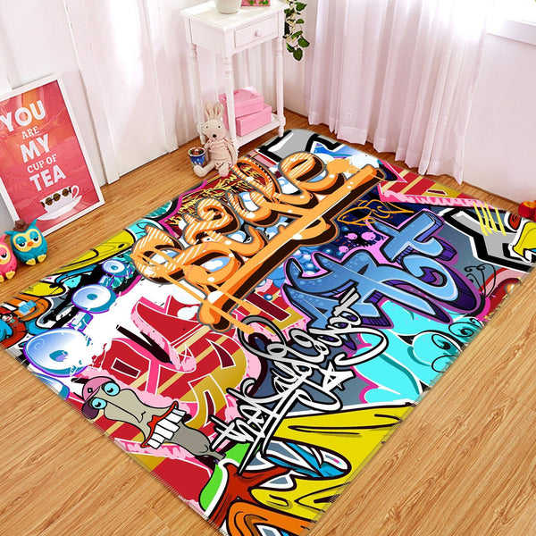 3D Letter Graffiti 887 Non Slip Rug Mat Room Mat Quality Elegant Photo  Carpet US