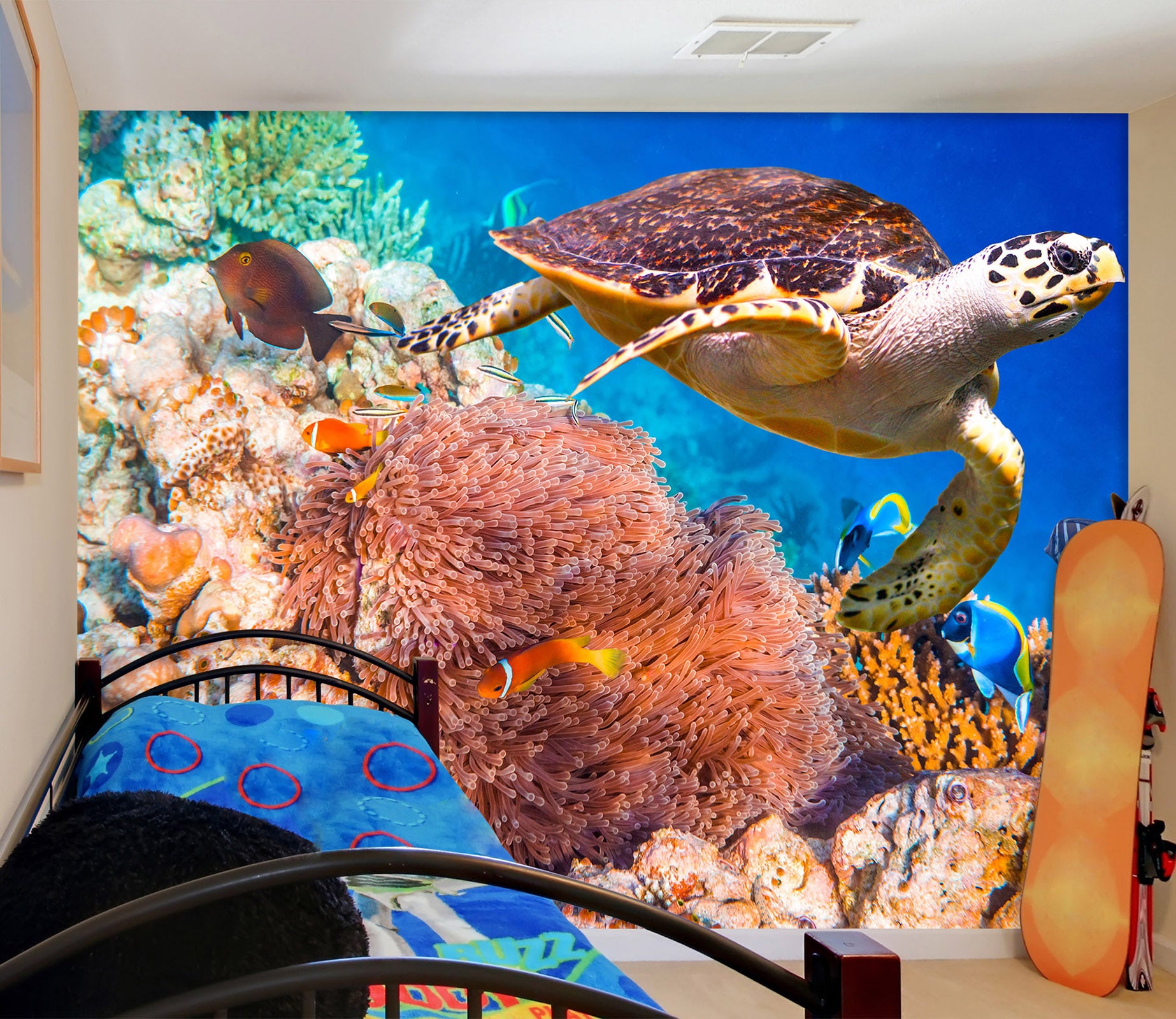 3D Sea Turtle 2020 Wall Mural Wall Murals