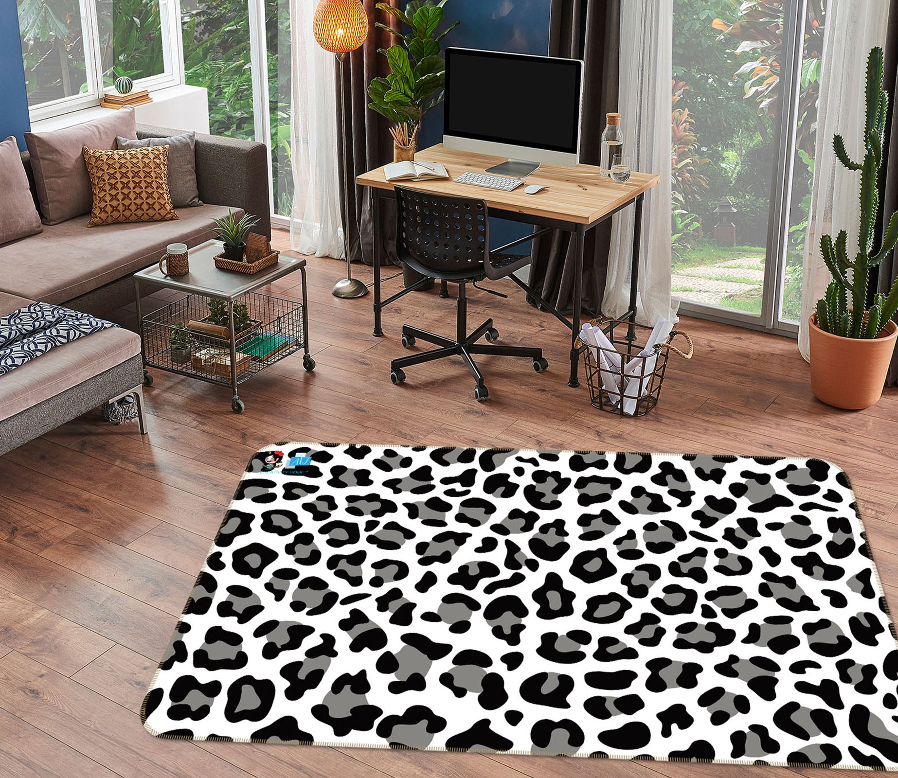 3D Leopard Print 3017 Rug Non Slip Rug Mat