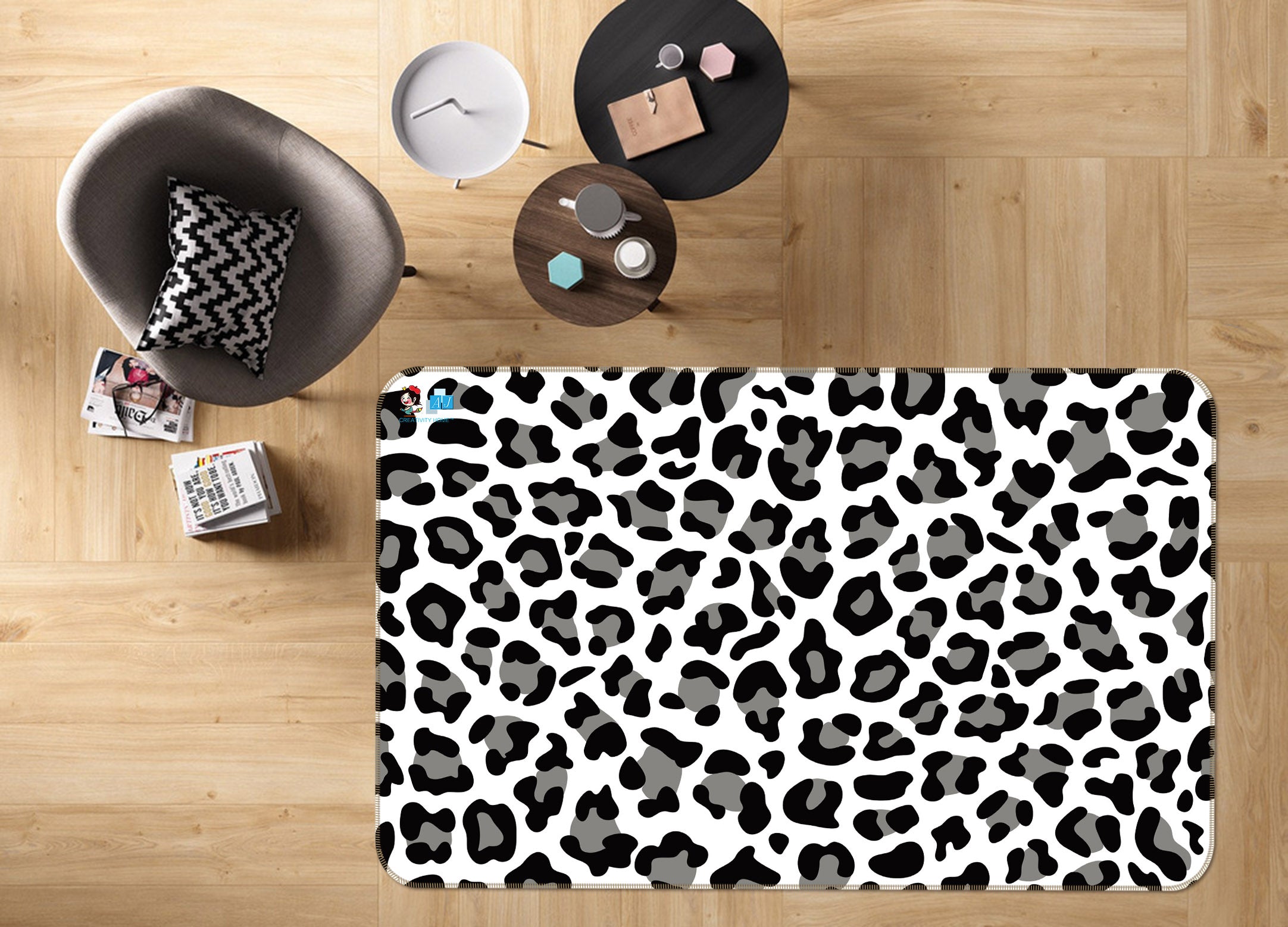 3D Leopard Print 3017 Rug Non Slip Rug Mat