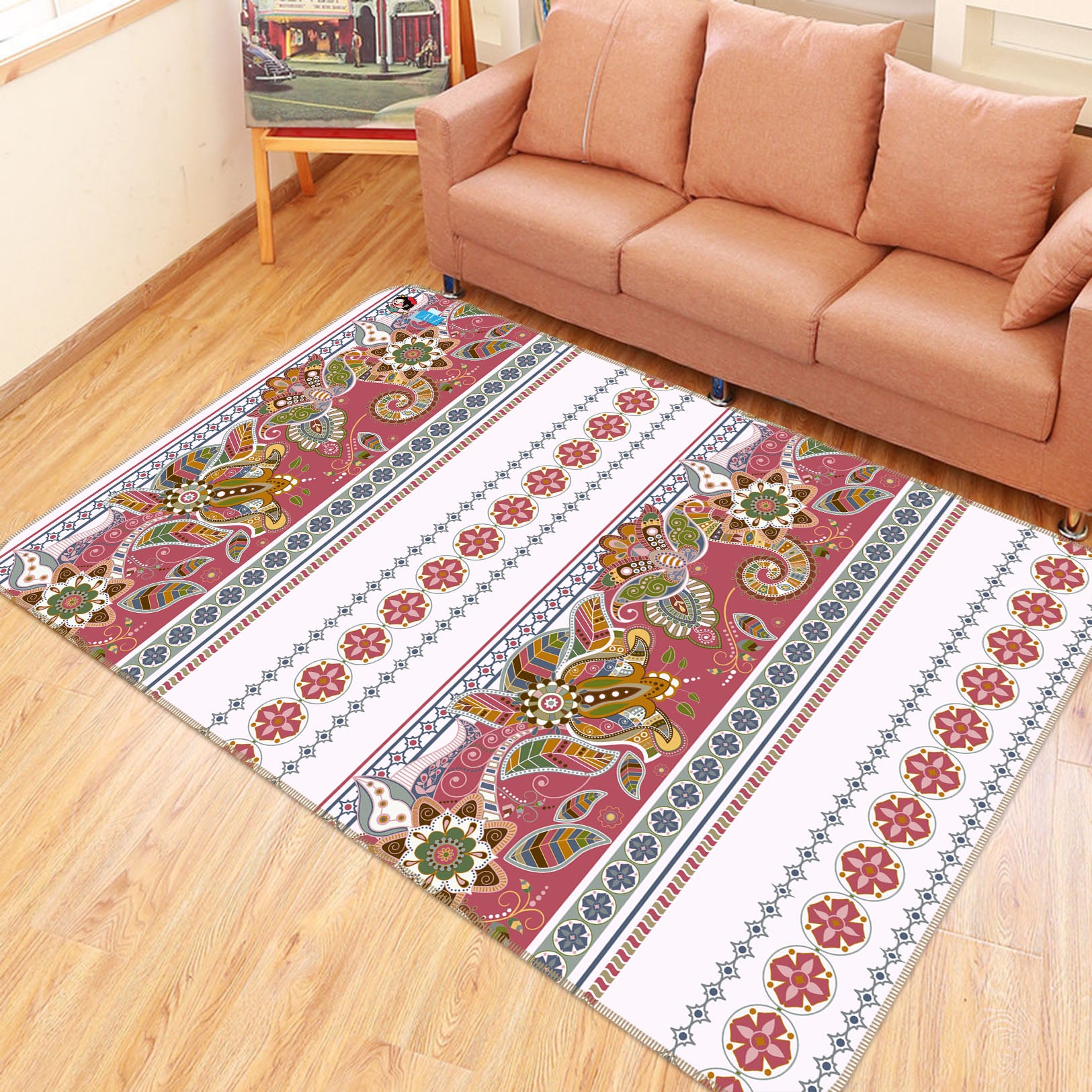 3D Petal Pattern 3002 Rug Non Slip Rug Mat