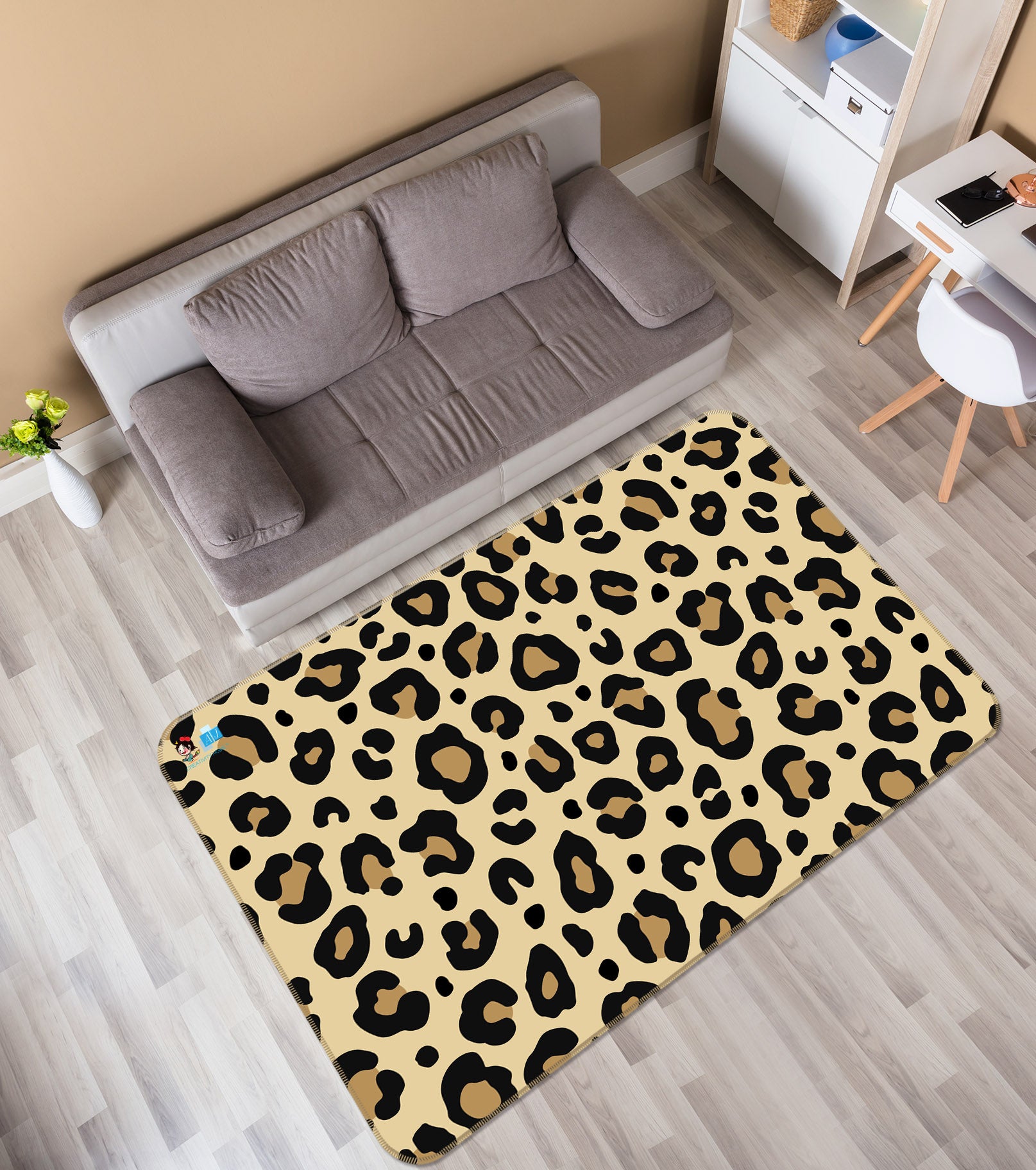 3D Leopard Print 3036 Rug Non Slip Rug Mat