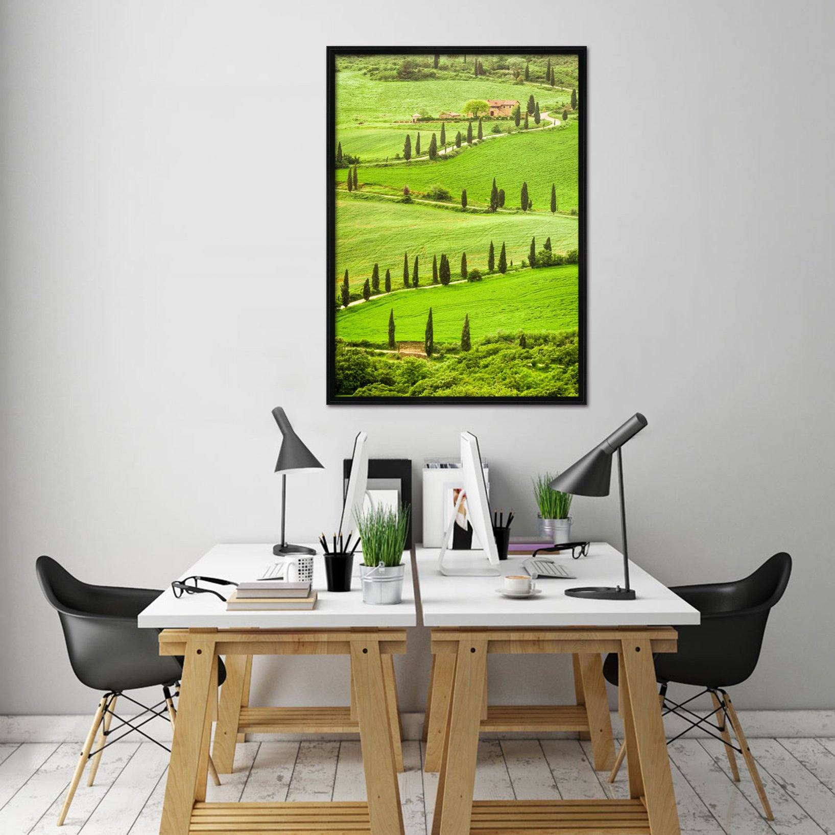 3D Field Meadow 050 Fake Framed Print Painting Wallpaper AJ Creativity Home 