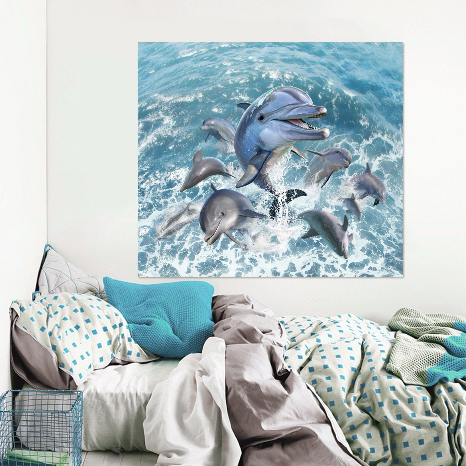 3D Dolphin Jump 015 Jerry LoFaro Wall Sticker Wallpaper AJ Wallpaper 2 