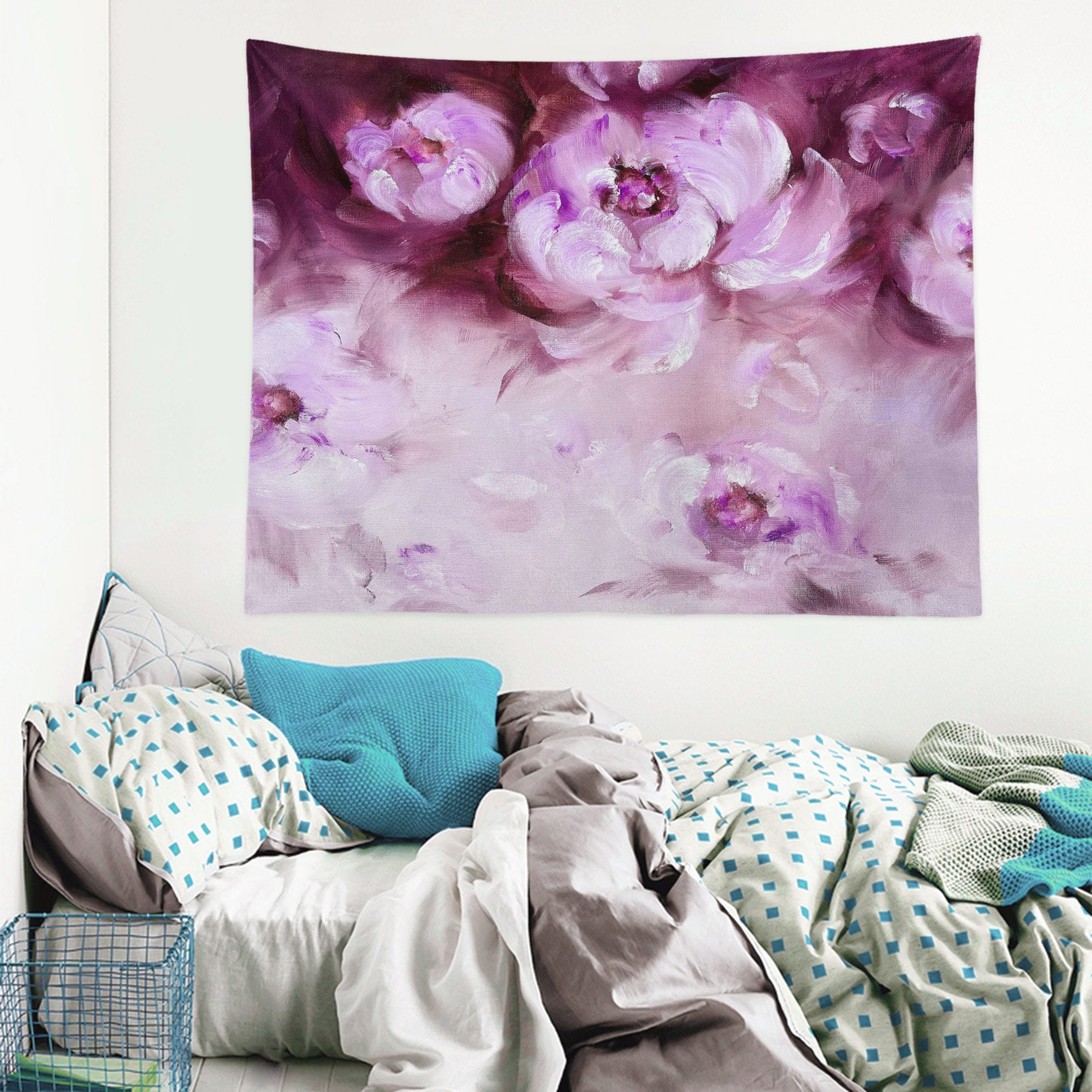 3D Purple Flowers 3452 Skromova Marina Tapestry Hanging Cloth Hang