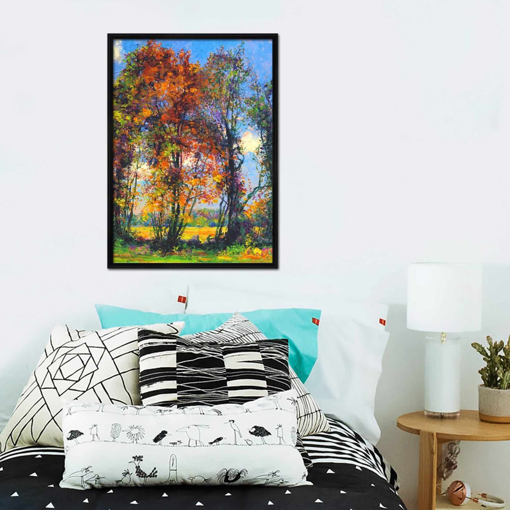 3D Natural Tree 041 Fake Framed Print Painting Wallpaper AJ Creativity Home 