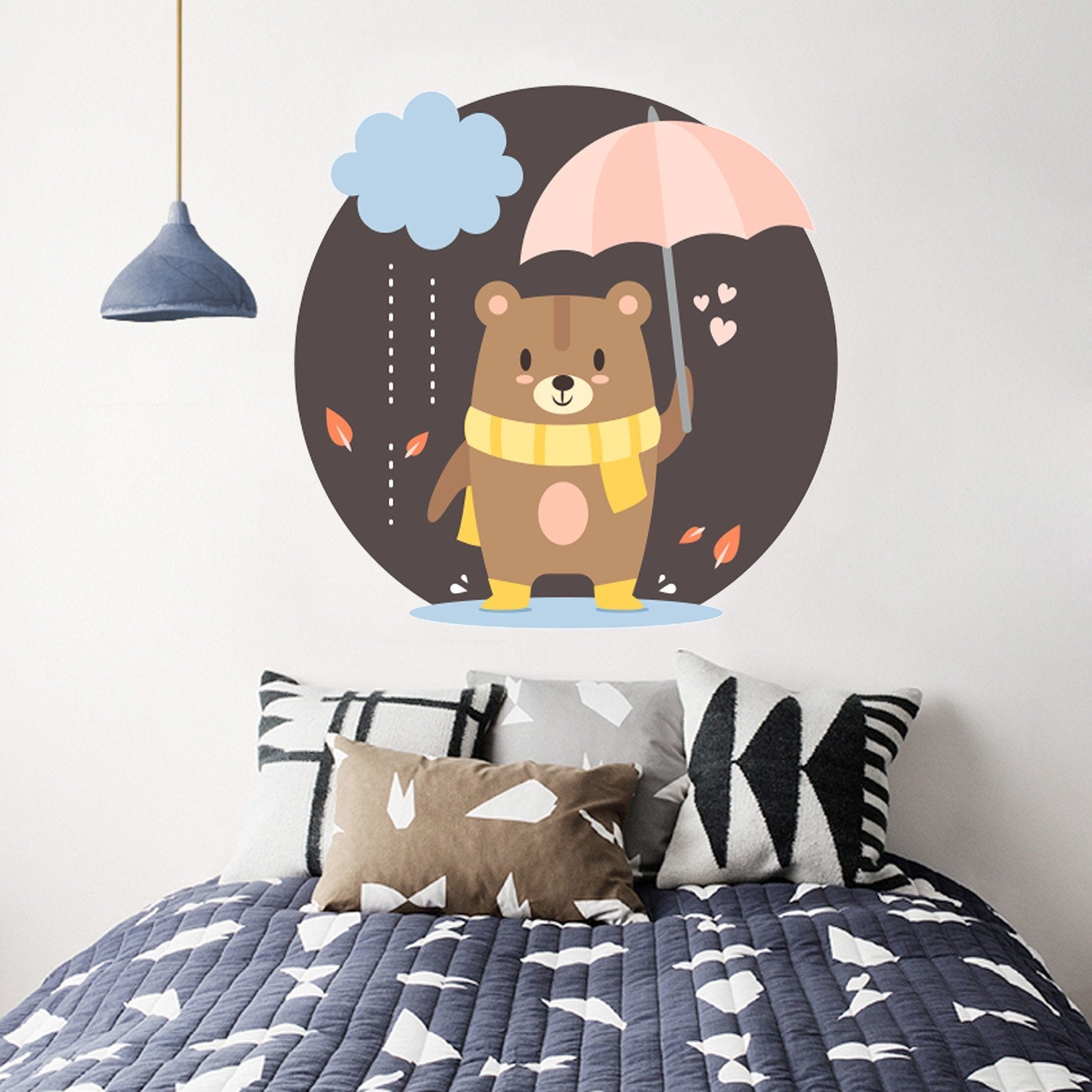 3D Brown Bear Umbrella 239 Wall Stickers Wallpaper AJ Wallpaper 