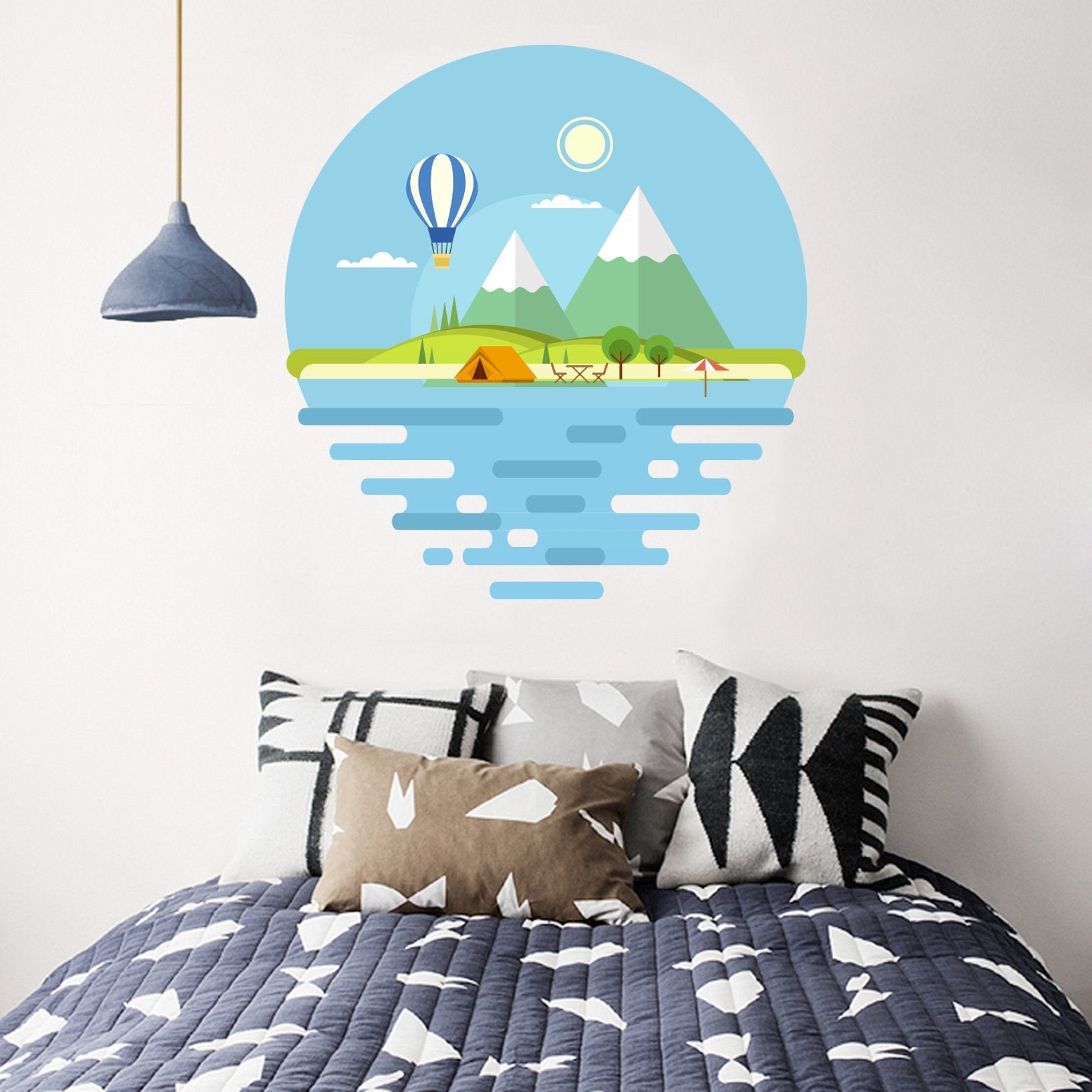 3D Cartoon Tent Mountain 257 Wall Stickers Wallpaper AJ Wallpaper 