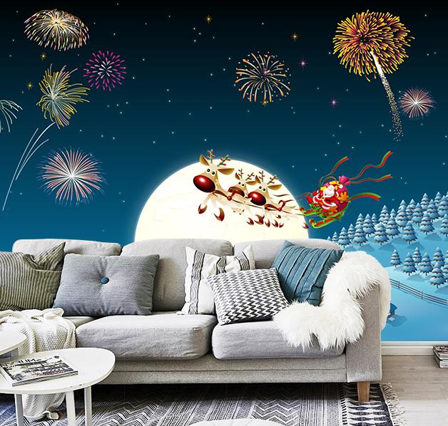 3D Deer Fireworks 025 Wallpaper AJ Wallpaper 