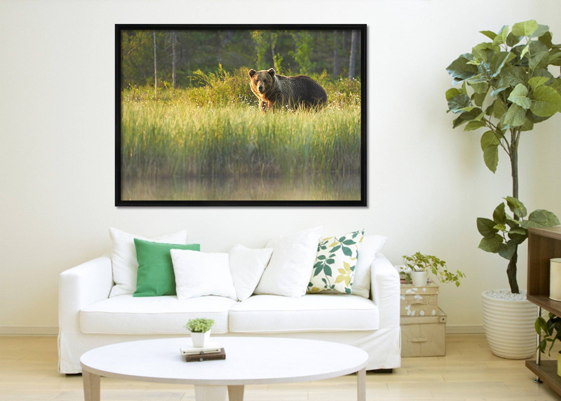 3D Leisurely Brown Bear 192 Fake Framed Print Painting Wallpaper AJ Creativity Home 