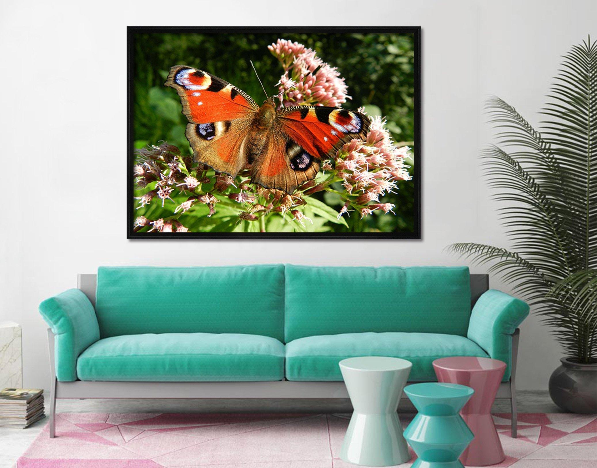 3D Flower Butterfly 161 Fake Framed Print Painting Wallpaper AJ Creativity Home 