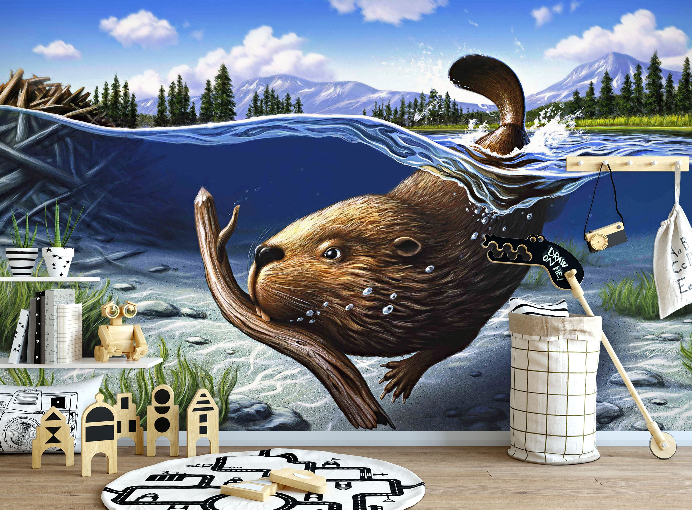 3D Busy Beaver 85001 Jerry LoFaro Wall Mural Wall Murals