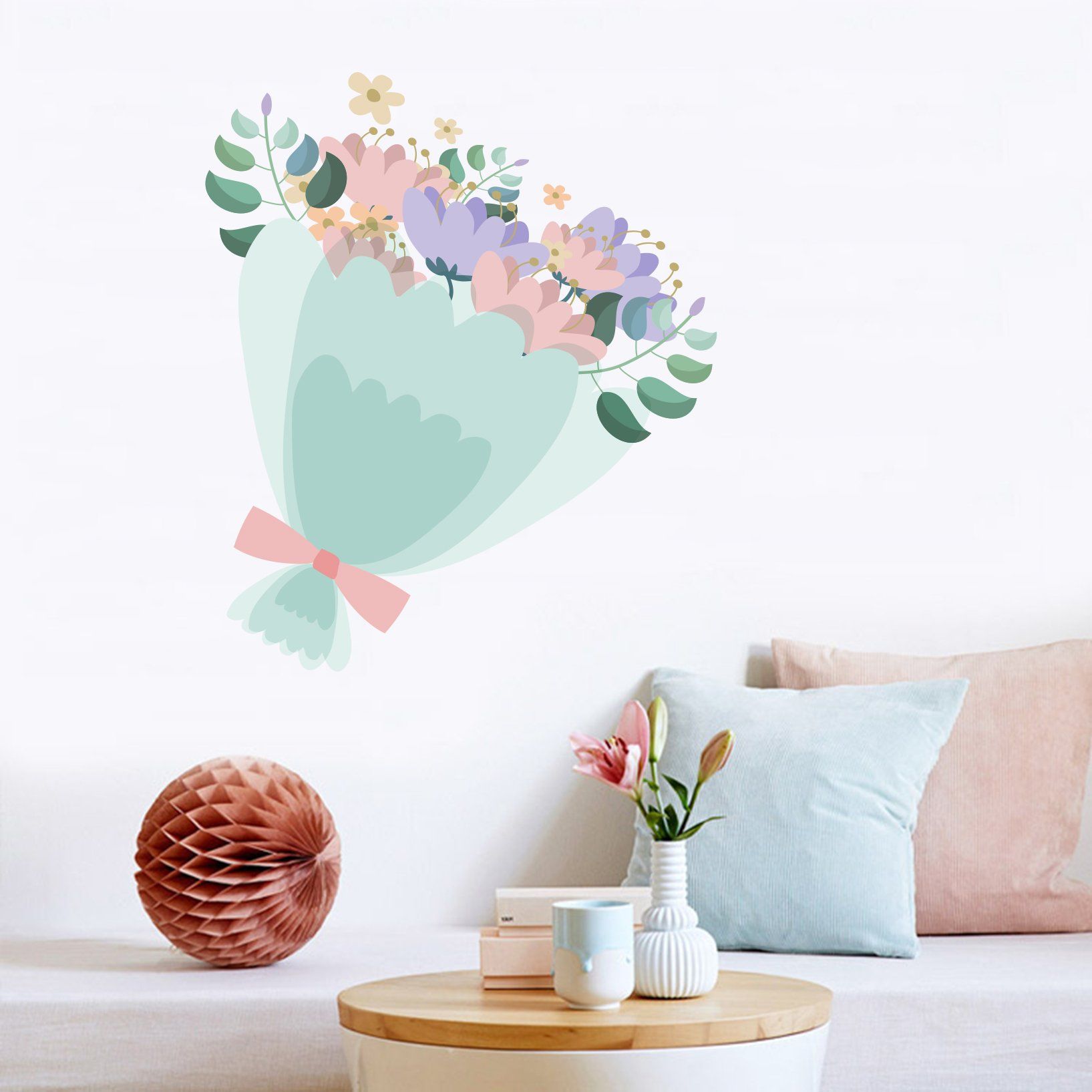 3D Bouquet Bow 156 Wall Stickers Wallpaper AJ Wallpaper 