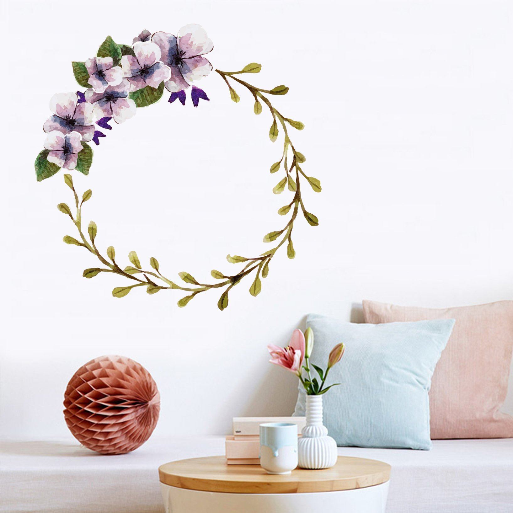 3D Garland Purple Flower 237 Wall Stickers Wallpaper AJ Wallpaper 