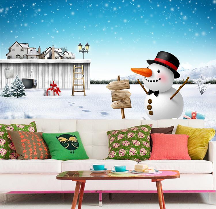 3D Snowman Ladder 030 Wallpaper AJ Wallpaper 