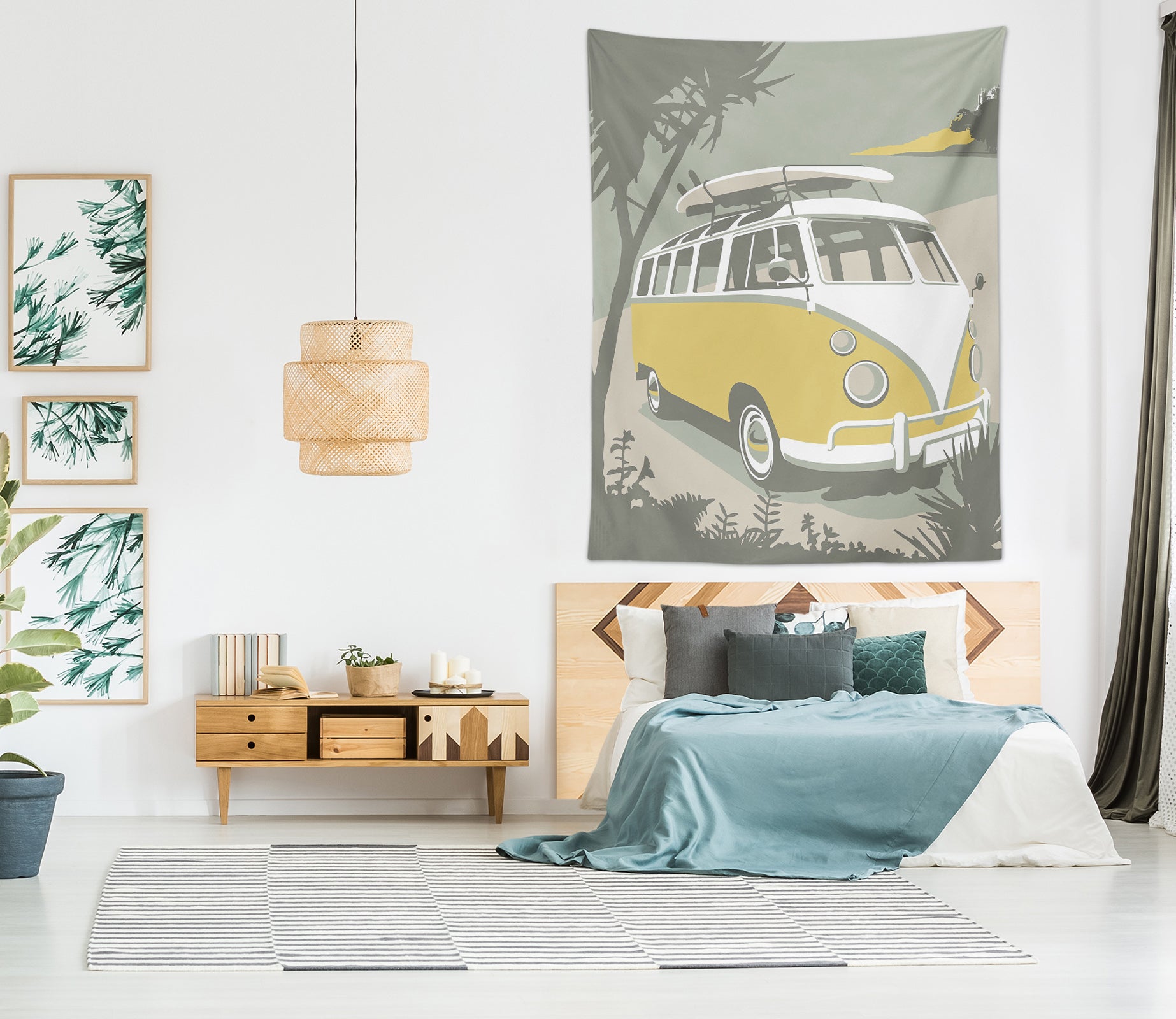 3D Yellow Car 5346 Steve Read Tapestry Hanging Cloth Hang