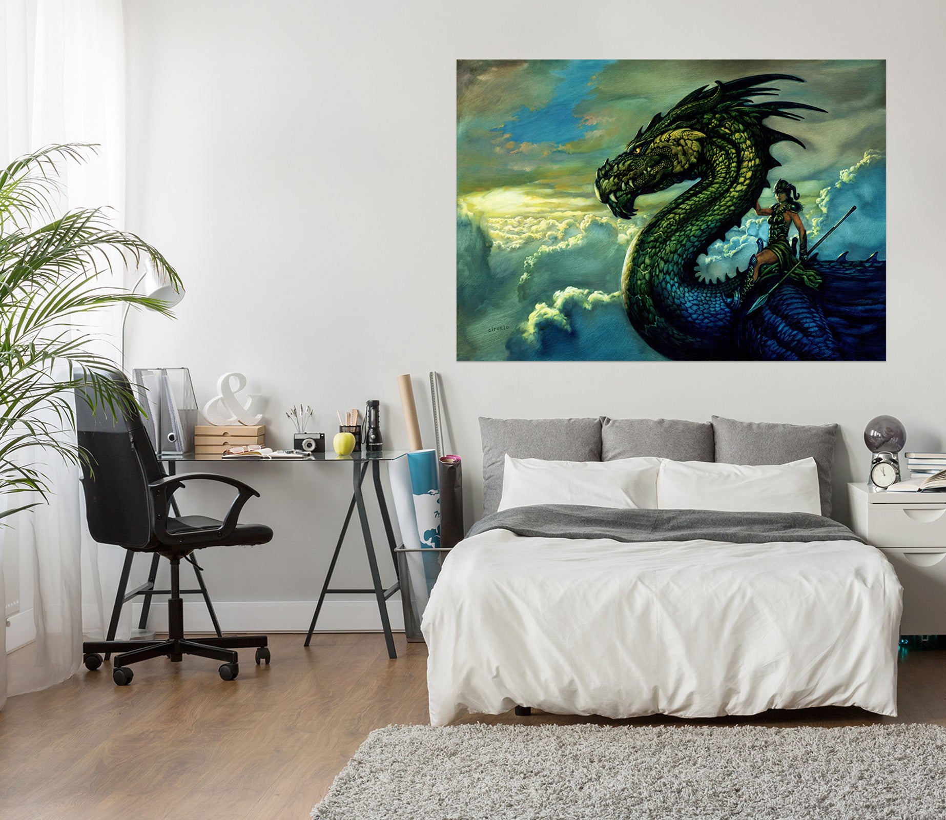 3D Black Dragon Mount 8058 Ciruelo Wall Sticker