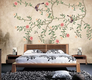 3D Rose Bird WC944 Wall Murals