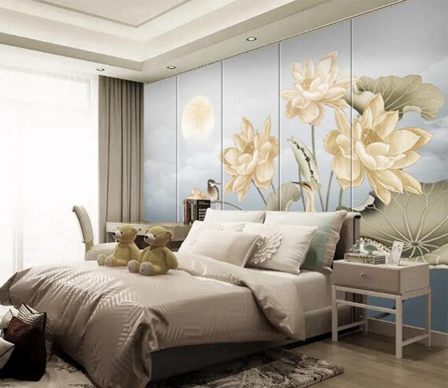 3D Yellow Lotus WC2002 Wall Murals