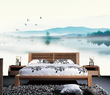 3D Misty Lake WC465 Wall Murals