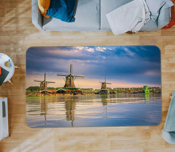 3D River Windmill 1080 Marco Carmassi Rug Non Slip Rug Mat Mat AJ Creativity Home 