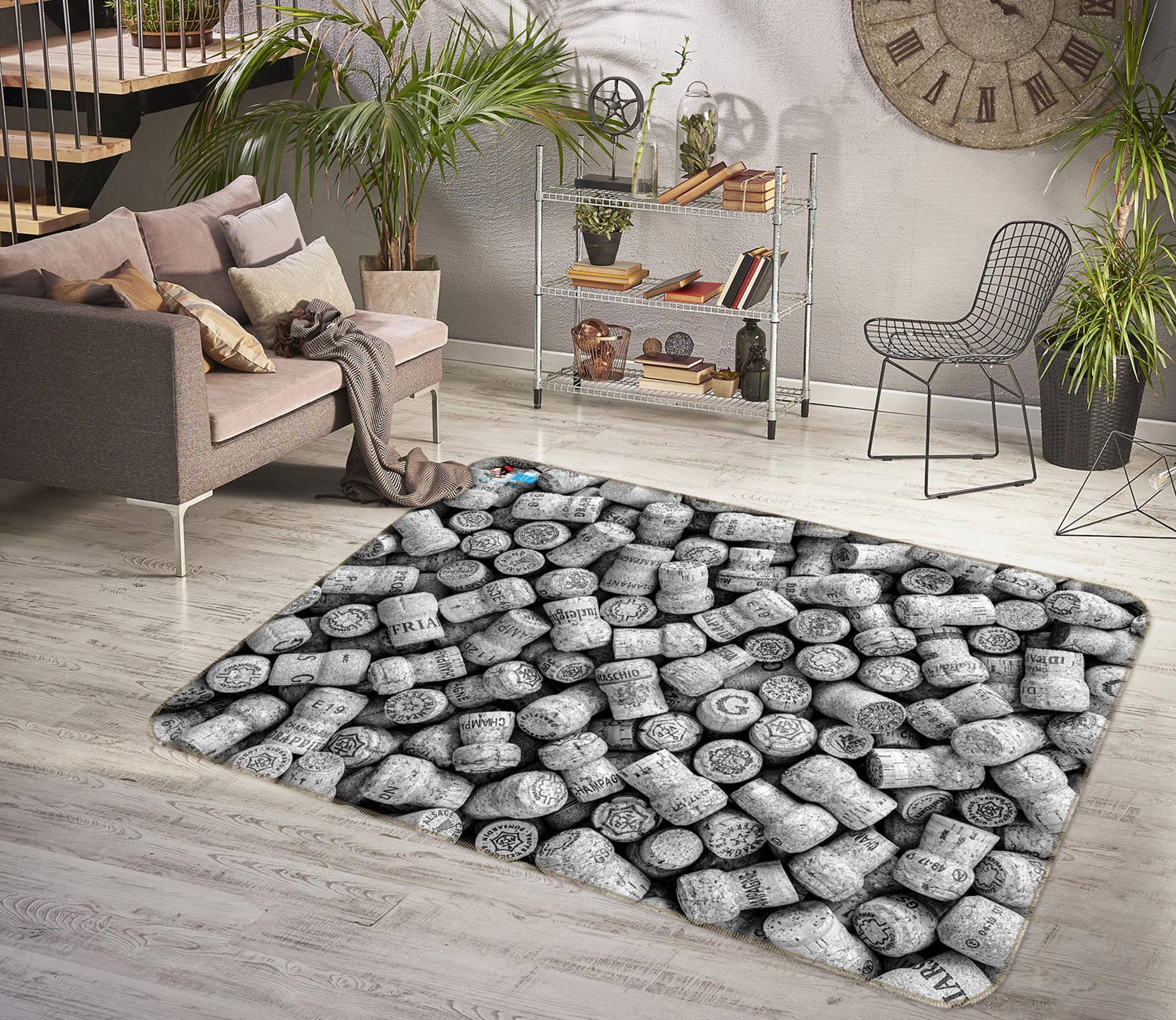 3D Gray Bottle 6880 Assaf Frank Rug Non Slip Rug Mat