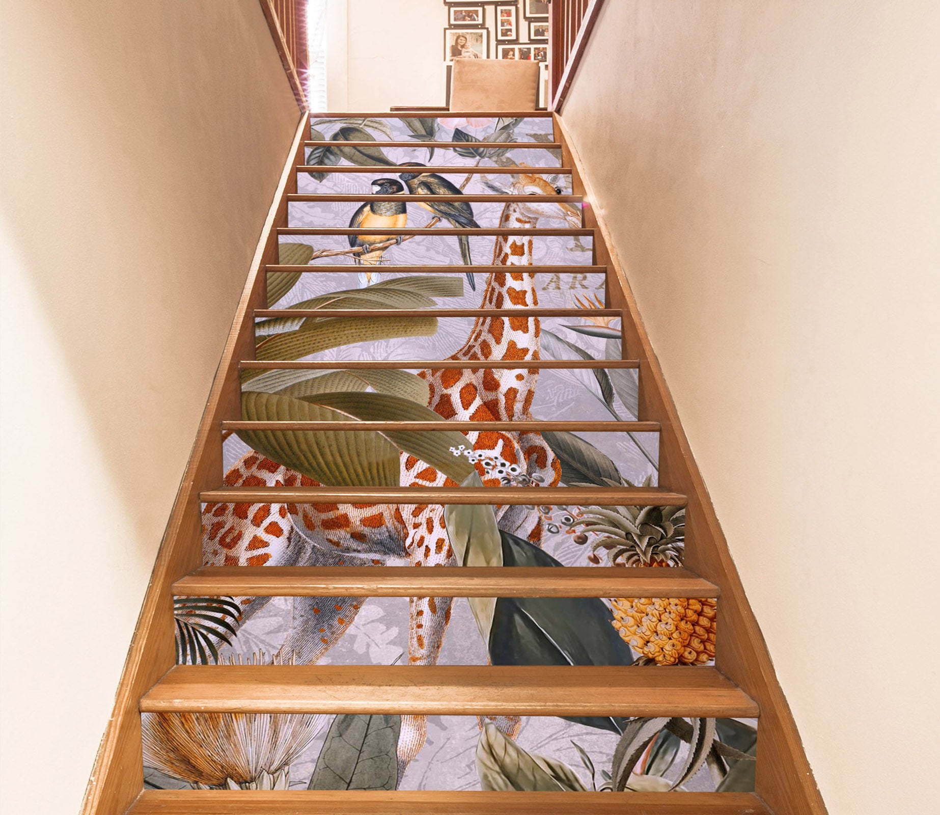 3D Giraffe Pineapple Leaves 11030 Andrea Haase Stair Risers