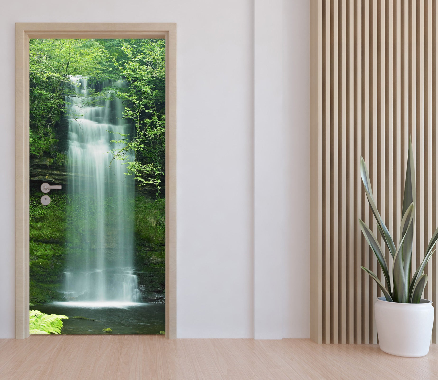 3D Waterfall Moss 109 Door Mural