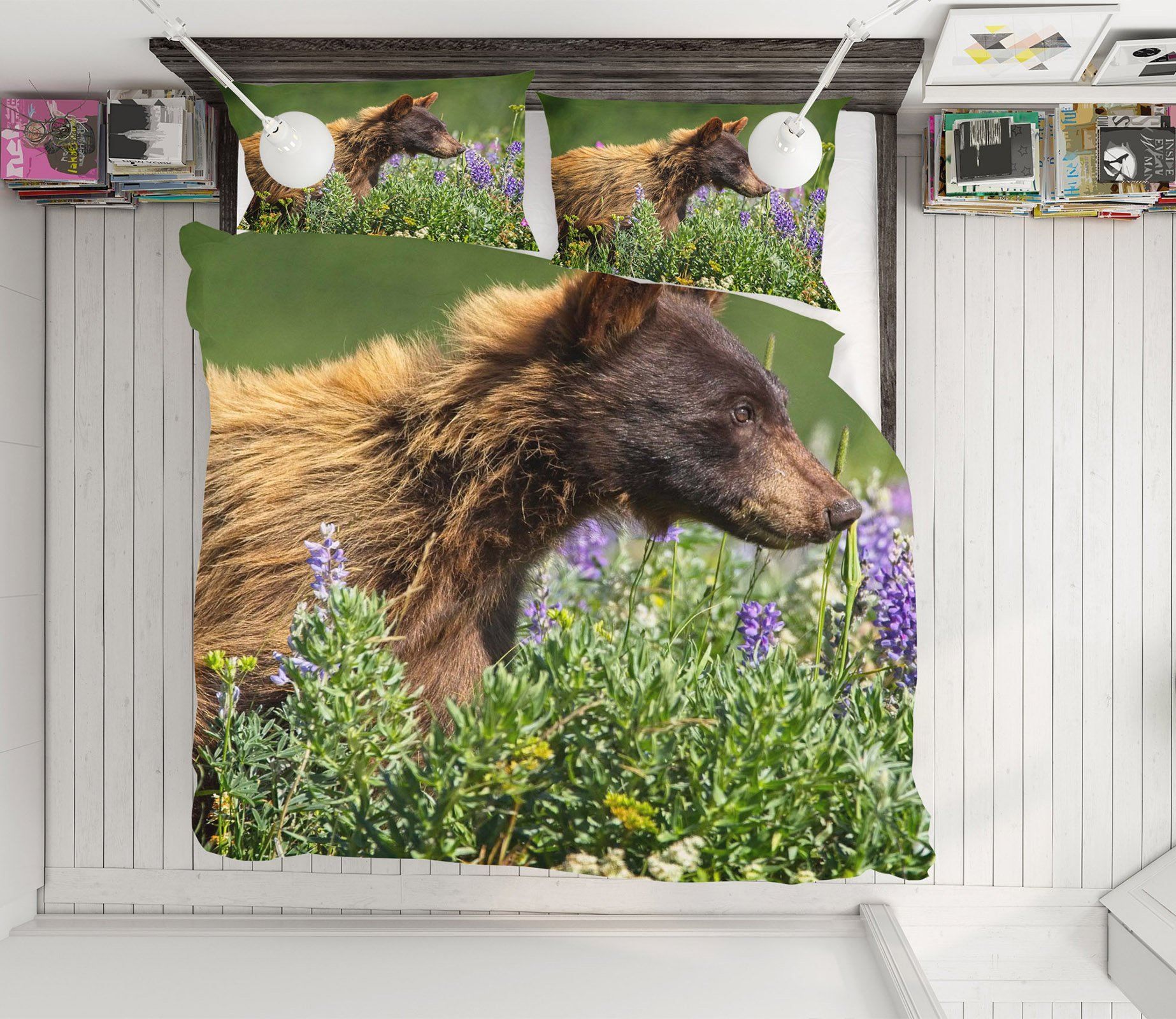 3D Bear Cub 2103 Kathy Barefield Bedding Bed Pillowcases Quilt Quiet Covers AJ Creativity Home 