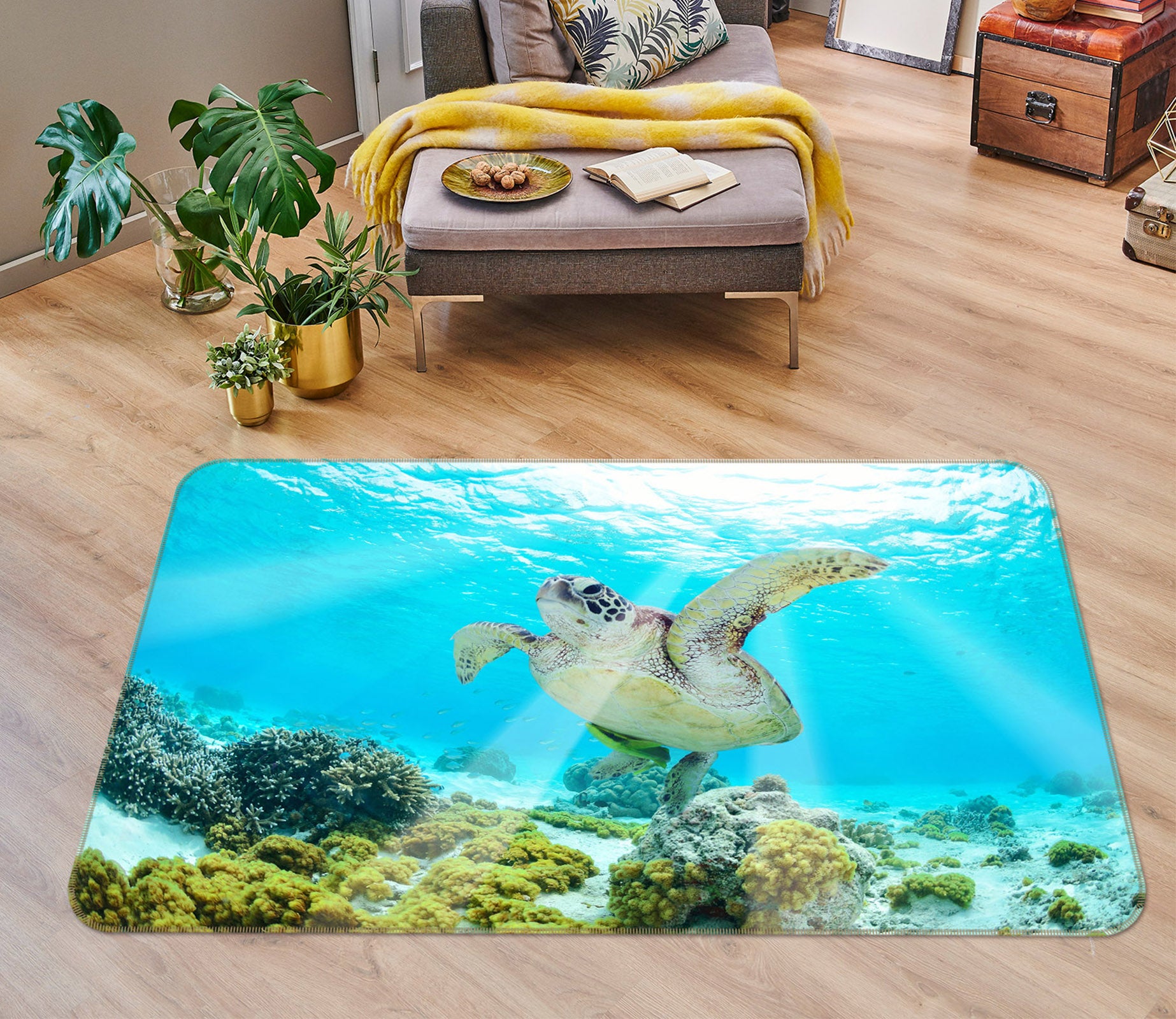 3D Sea Turtle 38135 Animal Non Slip Rug Mat