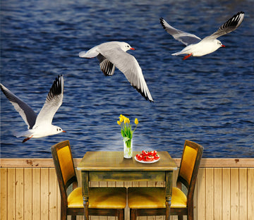 3D Seagull Flying 261 Wall Murals