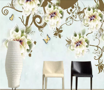 3D Green Flower WC511 Wall Murals