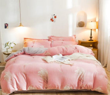3D Light Pink 20105 Bed Pillowcases Quilt