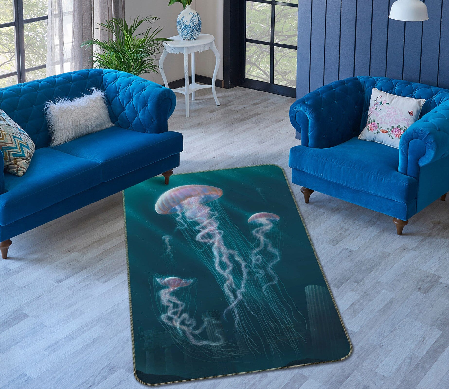 3D Jellyfish Def 1045 Vincent Hie Rug Non Slip Rug Mat Mat AJ Creativity Home 