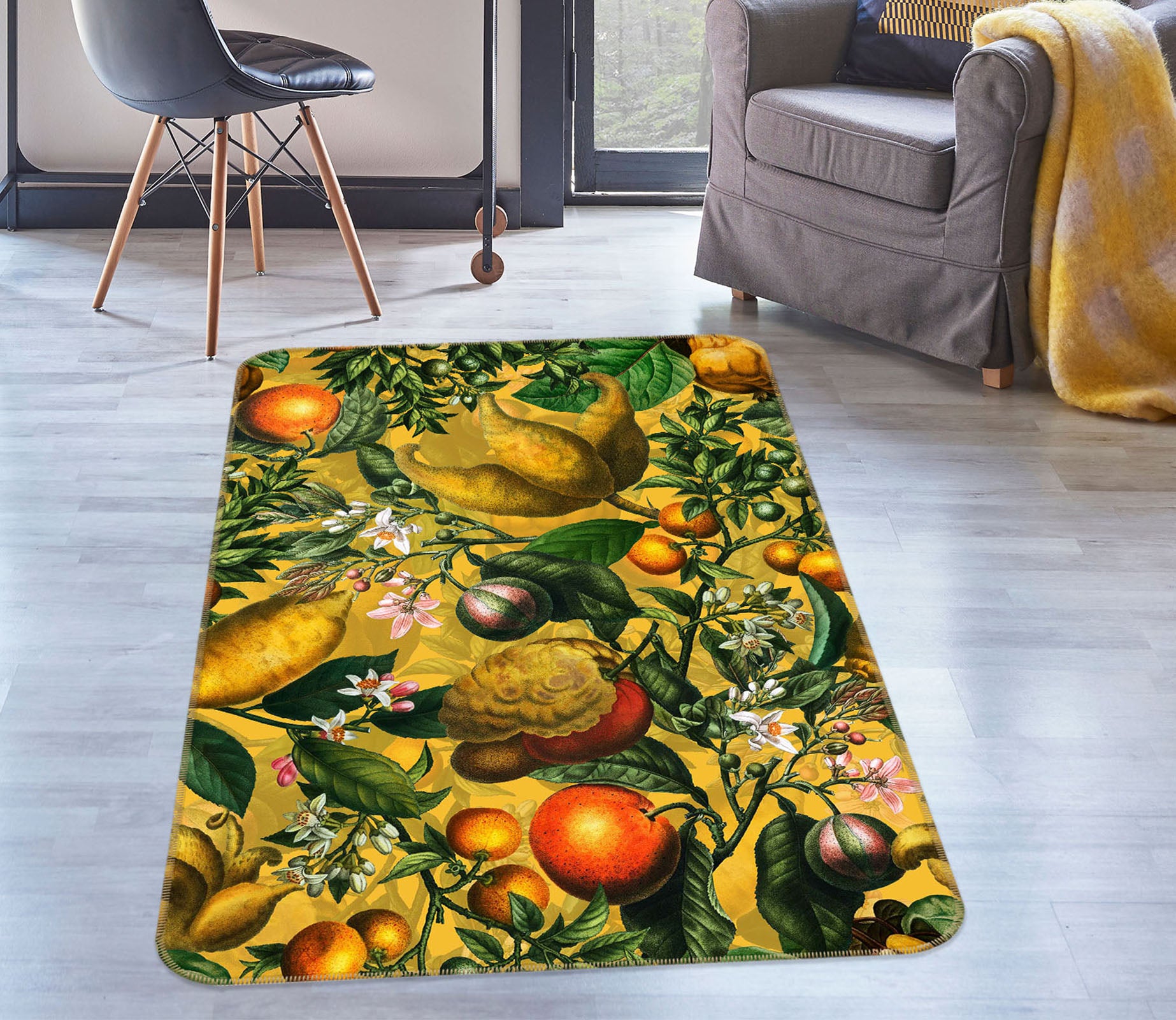 3D Golden Oranges 186 Uta Naumann Rug Non Slip Rug Mat