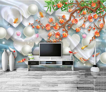 3D Plum Pearl WC1881 Wall Murals