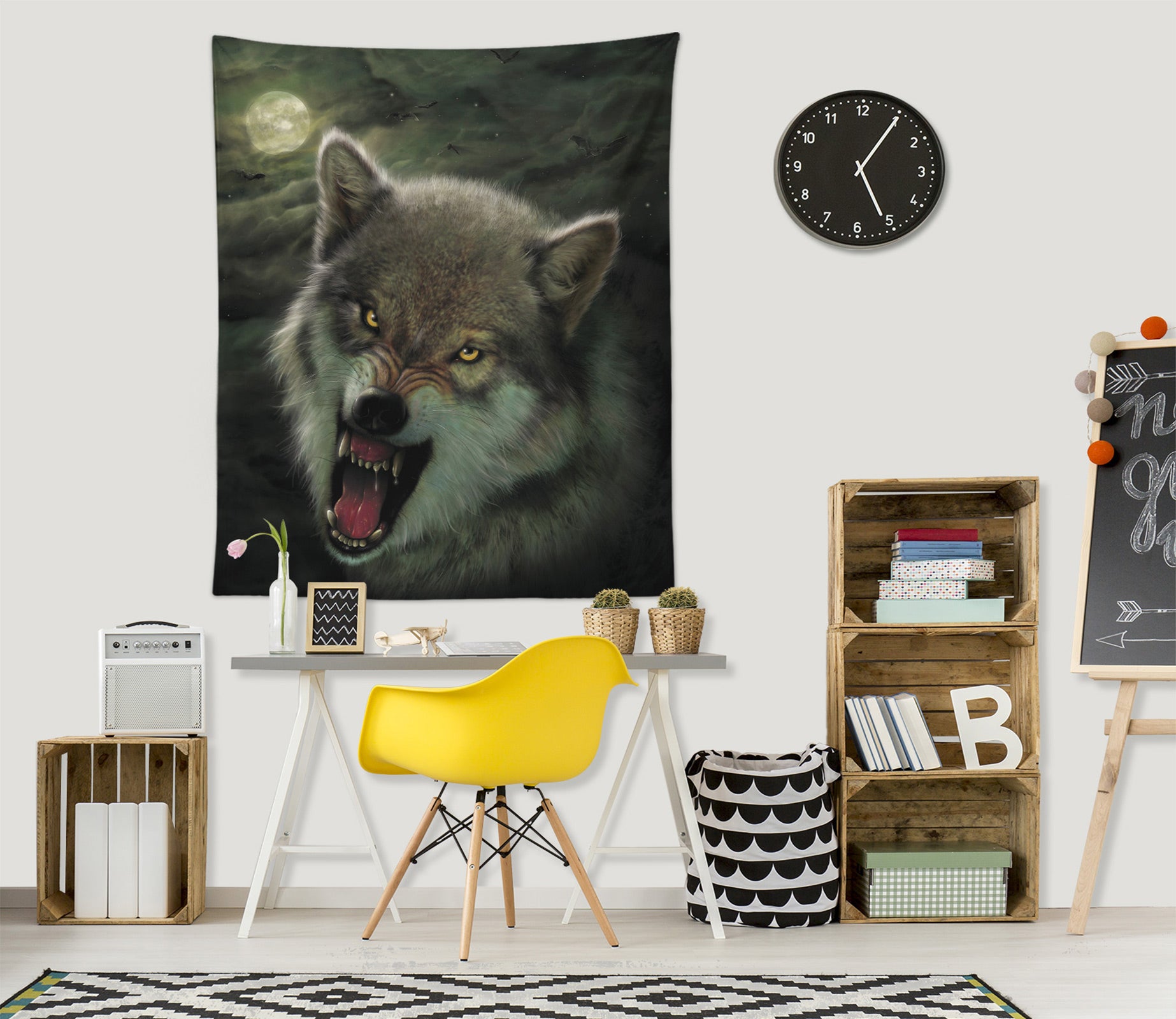 3D Wolf 11719 Vincent Tapestry Hanging Cloth Hang