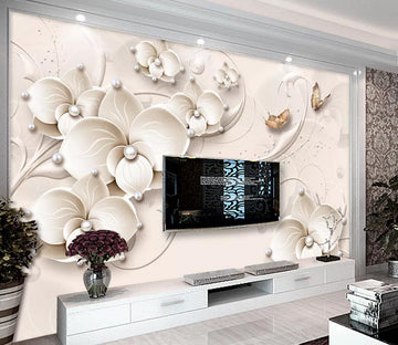 3D Pearl Butterfly WC353 Wall Murals