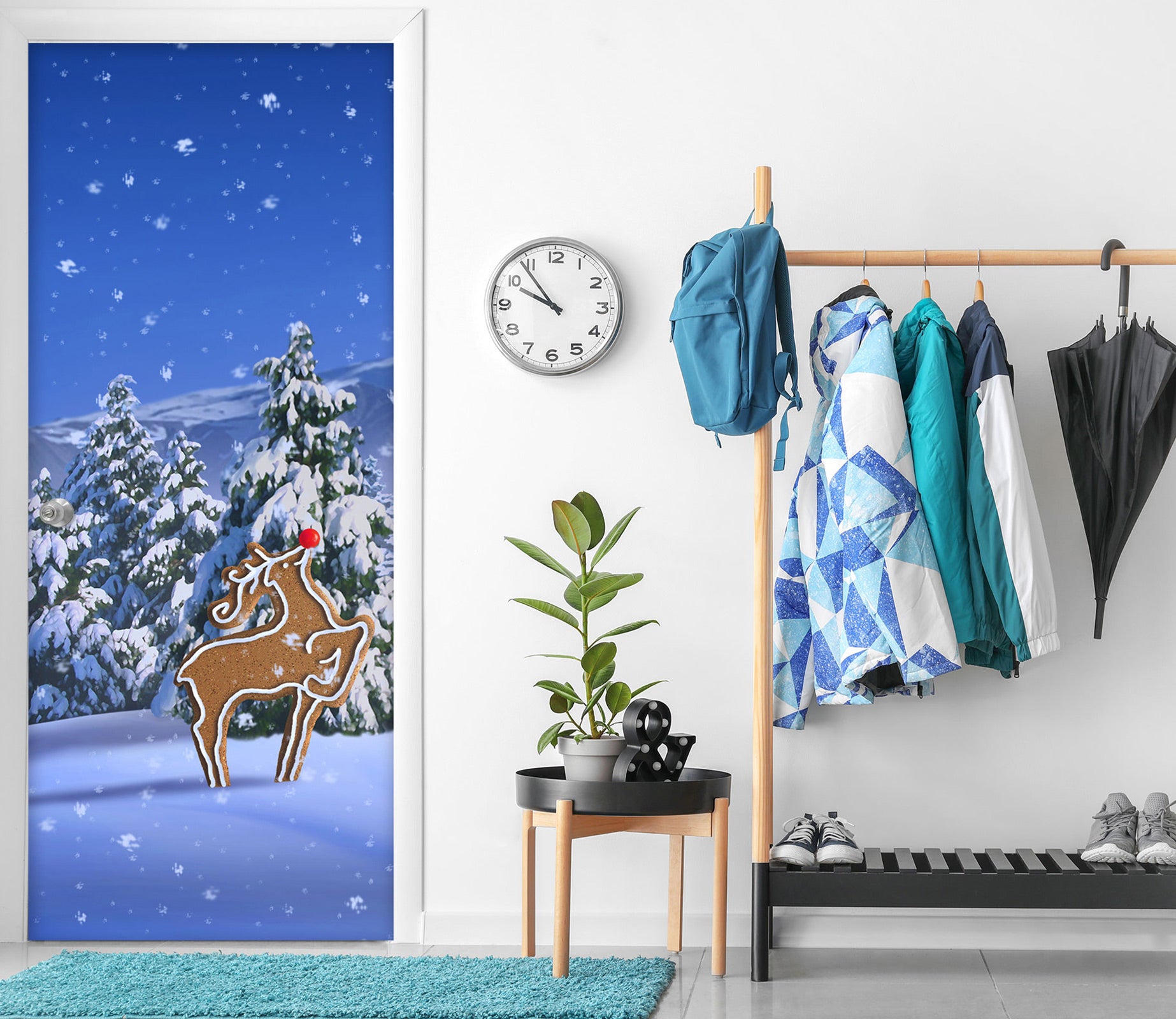 3D Snow Trees 112133 Jerry LoFaro Door Mural