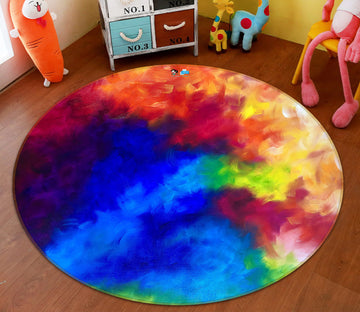 3D Color Pigment 909 Skromova Marina Rug Round Non Slip Rug Mat