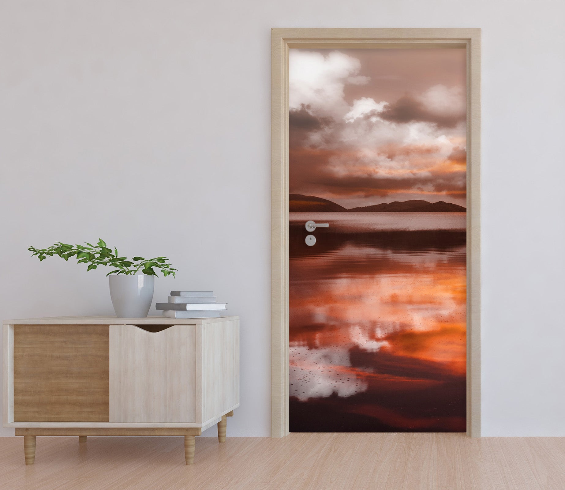 3D Lake Sunset Shadow 12292 Marco Carmassi Door Mural