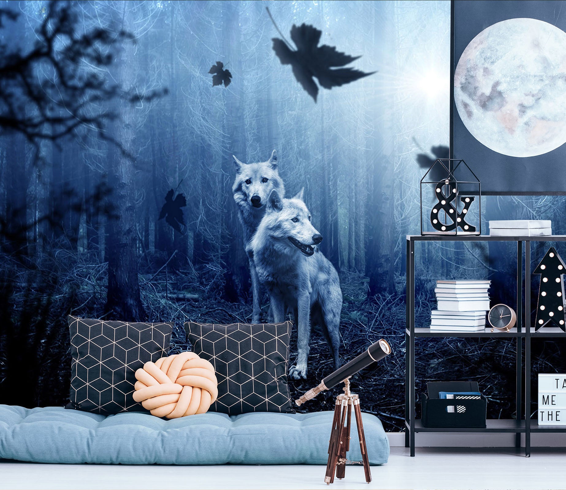 3D Wolf Forest 276 Wall Murals