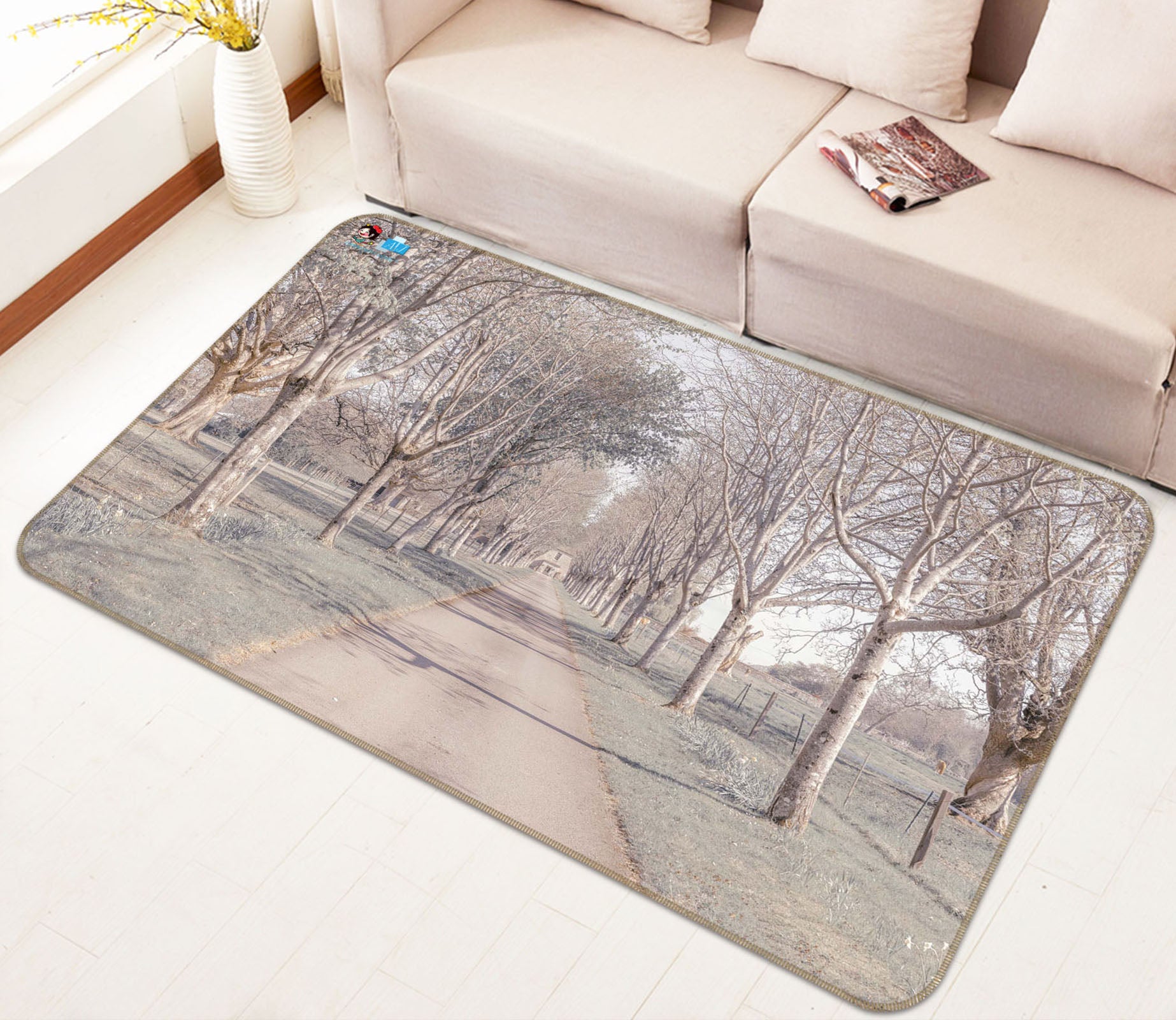 3D Tree Path 6774 Assaf Frank Rug Non Slip Rug Mat