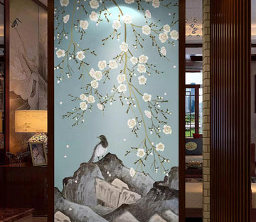 3D White Plum Magpie WC846 Wall Murals