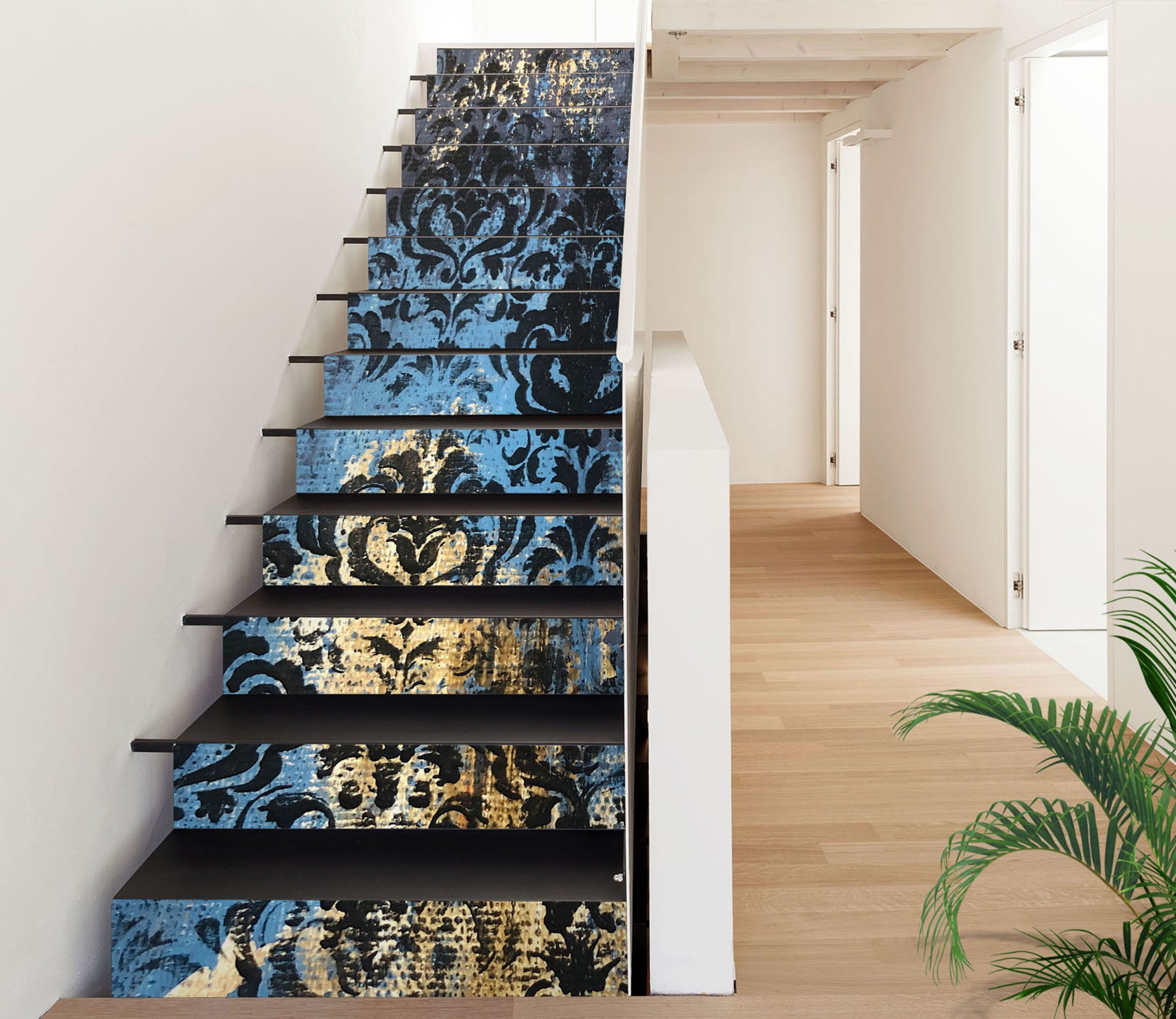 3D Blue Pattern 828 Skromova Marina Stair Risers