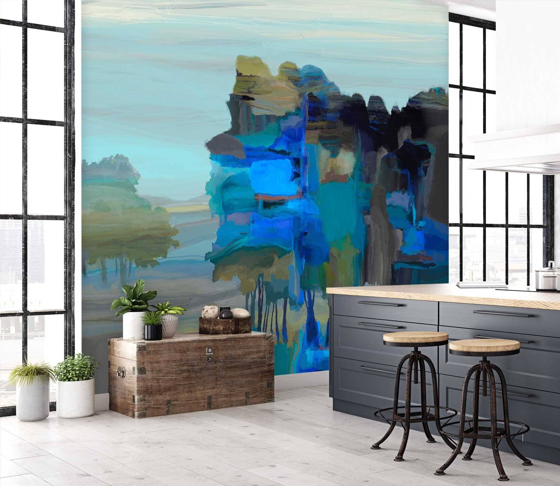 3D Blue Lake 1427 Michael Tienhaara Wall Mural Wall Murals Wallpaper AJ Wallpaper 2 