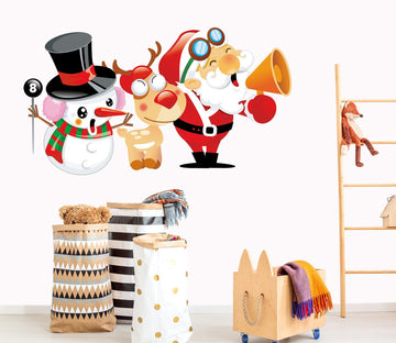 3D Santa Claus Horn Deer 44 Wall Stickers Wallpaper AJ Wallpaper 