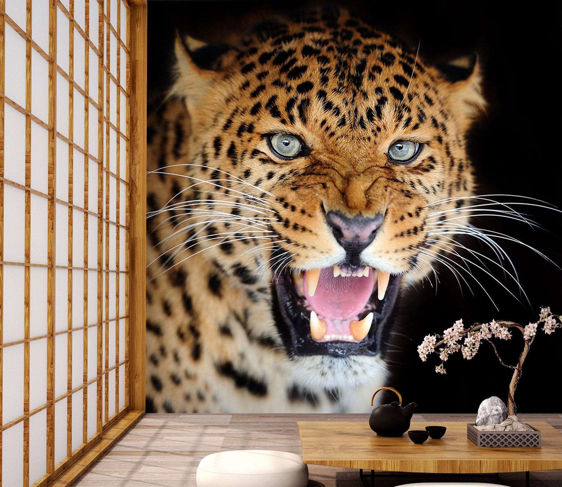 3D Fangs Leopard 183 Wall Murals