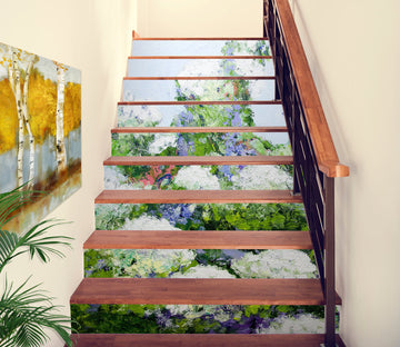 3D White Flower Clump Garden 90111 Allan P. Friedlander Stair Risers