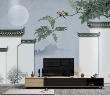 3D Moon Roof Bird WC2420 Wall Murals